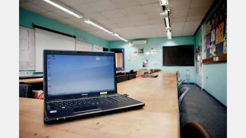 Classroom with laptops