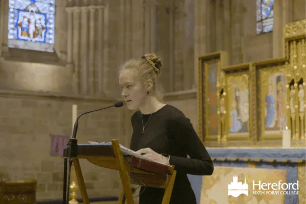 Archbishop hears Ukrainian student’s peace poem on visit
